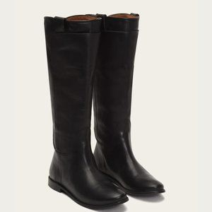Frye Paige Tall Riding Boots, Black Leather, Size 8.5